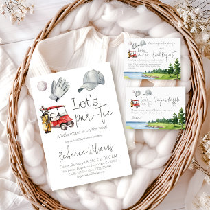 Invitation Let's Par Tee Golf Baby shower Sport Theme Party