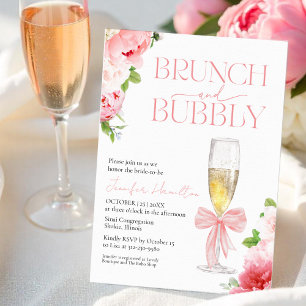 Invitation Brunch et Bubbly   Fête des mariées de l'aquarelle