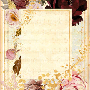 Invitation Mariage floral de Bourgogne et rose pâle