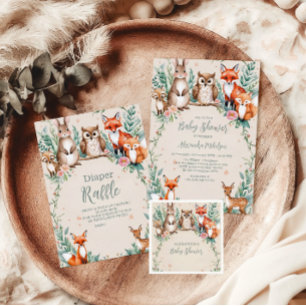 Serviette En Papier Baby shower forestier moderne Animaux forestiers