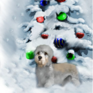 Cartes Pour Fêtes Annuelles Dandie Dinmont Terrier Noël