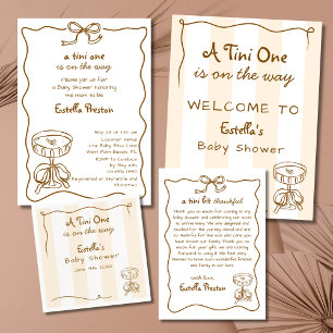 Invitation Funky Whimsical main tiré Baby shower Martini
