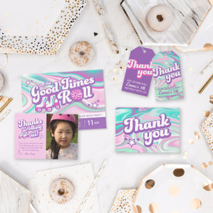 Retro Roller Skate Party Photo Merci Note