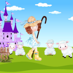 Invitation Little Bo Peep Sheep Fairy Tale Farm Anniversaire