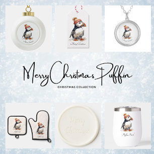 Invitation Puffin de Noël personnalisable