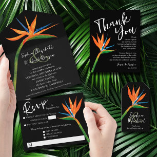 Oiseau tropical du Paradis Invitations de mariage