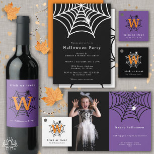 Invitation Halloween Spider Web Modern Simple Party Photo