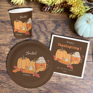 Serviette En Papier Vegan Thanksgiving papier Brown Napkin