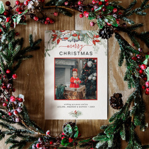 Carte De Vœux En Aluminium Arc moderne vert Joyeux Noël Photo