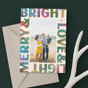 Sticker Carré Red Merry Bright Love and Light Christmas Holiday