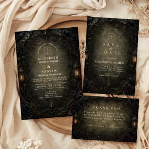 Save The Date Mariage dans la forêt gothique enchantée