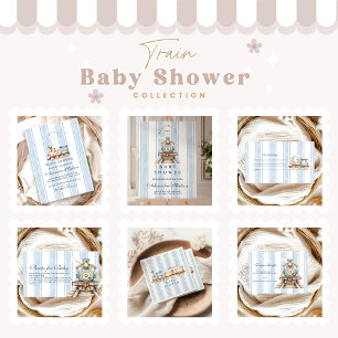 Serviette En Papier Baby shower du train Aquarelle Cute
