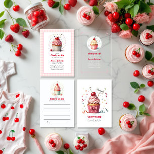 Invitations En Acrylique Cerise sur le Baby shower supérieur