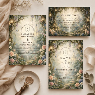 Invitation Mariage de Fée Fantaisiste en Forêt