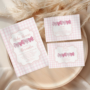 Carte D'accompagnement Diappeur de Baby shower de chèvre rose