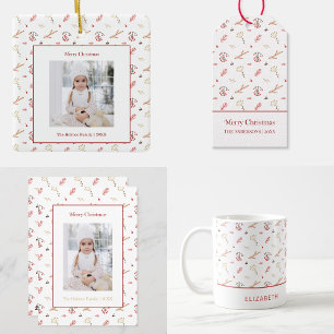 Mug Beige Red Holly Berry Holiday