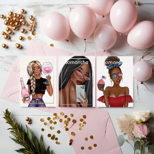 Selfie Femme Anniversaire Foil Invitation