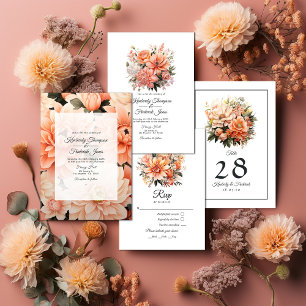 Invitation Peach Fuzz Floral Mariage