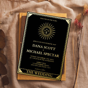 Invitation Tarot Gold Mariage élégant