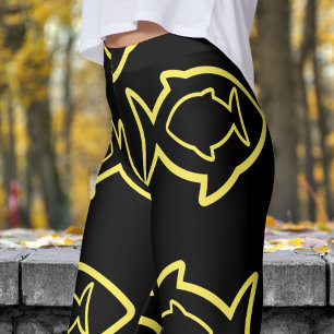 Leggings Fabable Fun Motif fin noir et pourpre