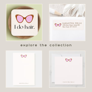 Sticker Carré Lunettes de soleil rose rétro Personnalisées