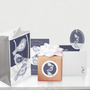 Cartes Pour Fêtes Annuelles Nordic Christmas Blue Birds Photo