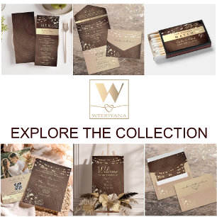 Invitation Tout En Un Code QR Mariage Rustique