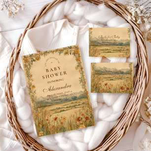 Invitation Fête de Naissance Héritage de Prairie Dorée