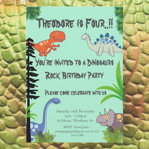 Serviette En Papier Dinosaurs Rock fête d'anniversaire