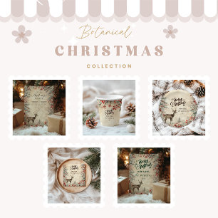 Cartes Pour Fêtes Annuelles Fête de Noël Russe Deer Pine Berry