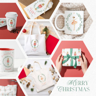 Carte De Vœux En Aluminium aquarelle de ballerine botanique mignonne