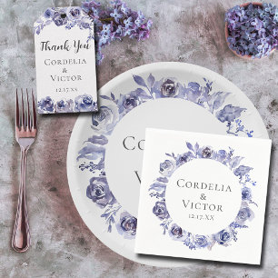 Invitation Elégant violet Rose floral Circle d'hiver Mariage 