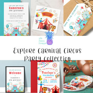 Étiquettes-cadeau Amusement Park Anniversaire