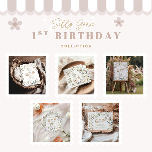 Carte De Remerciements Fleur sauvage Silly Goose 1er anniversaire