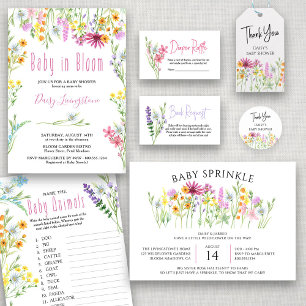 Sticker Rond Merci du Baby shower de prairie fleur sauvage