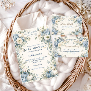 Invitation Fête de naissance de Petit Citrouille Bleu de Livr