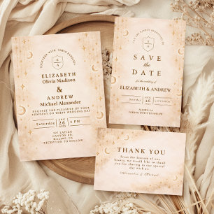 Invitation Mariage Classique Lune d'Or