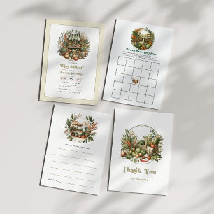 Cartons Réponse Baby shower rustique du marché agricole local