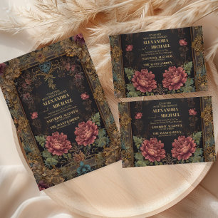 Invitation Mariage gothique victorien floral