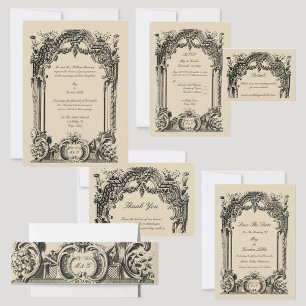 Carte Postale Mariage vintage baroque Rococo RSVP