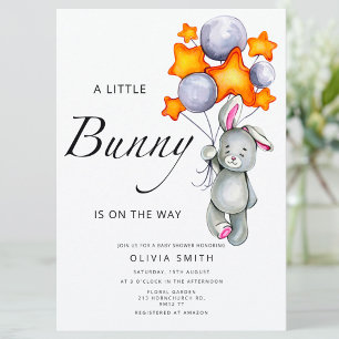 Invitation Petit lapin est en chemin baby shower