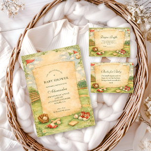 Invitation Baby Shower Livre d'Histoires de Baseball Rétro