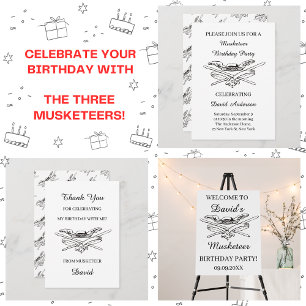 Carte De Remerciements Fête Anniversaire du héros de mousquetaire personn
