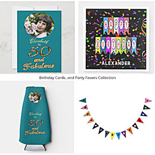 Invitation Confetti, Casquettes de fête et Balloons Arrière -