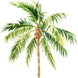 Aquarelle de palmier Jungle tropicale