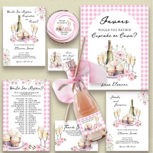 Invitation Cupcake ou Cava Delicate Fête des mariées florale 