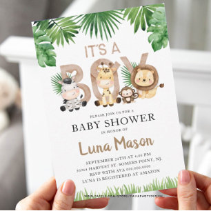 C'est un Baby shower Safari Boy Invitation