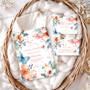 Invitation Baby Shower Prairie Papillon