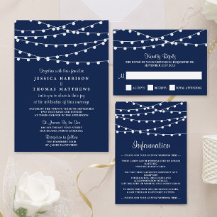 Invitation La Collection Mariage Bleu Marine Lights