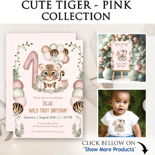 Serviette En Papier Cute Tiger Safari Wild One Girl 1er Anniversaire R